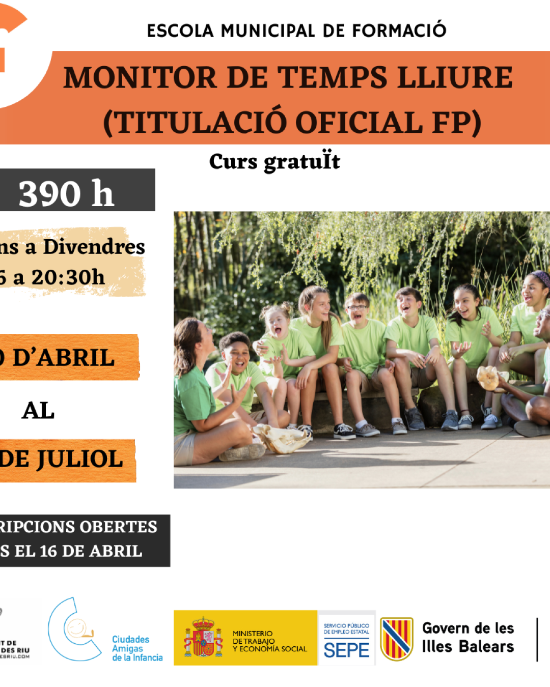 CURS MONITOR DE TEMPS LLIURE (TITULACIÓ OFICIAL FP)